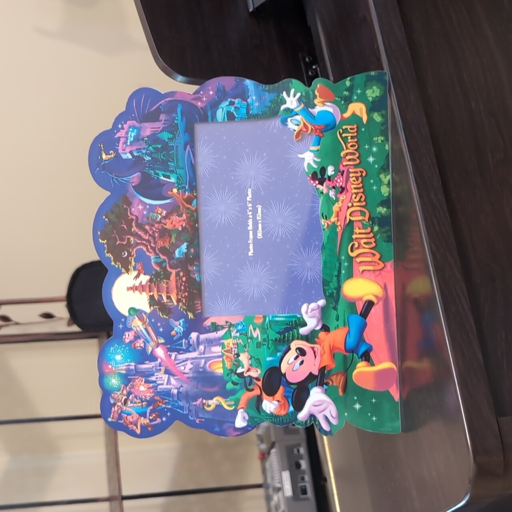 New WDW Storybook Picture Frame Featuring Mickey and Friends 4"x6" picture